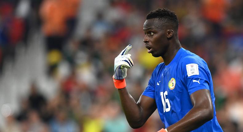 Edouard Mendy joue avec le Sénégal lors de la Coupe du monde 2022.