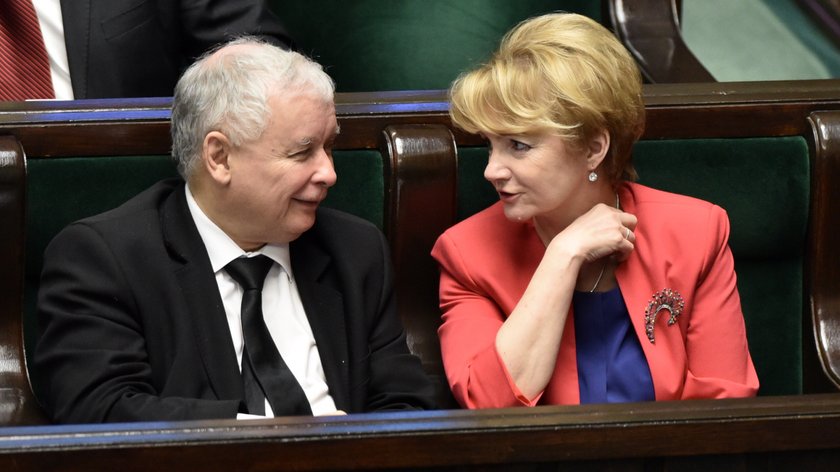 Jarosław Kaczyński i Jolanta Szczypińska