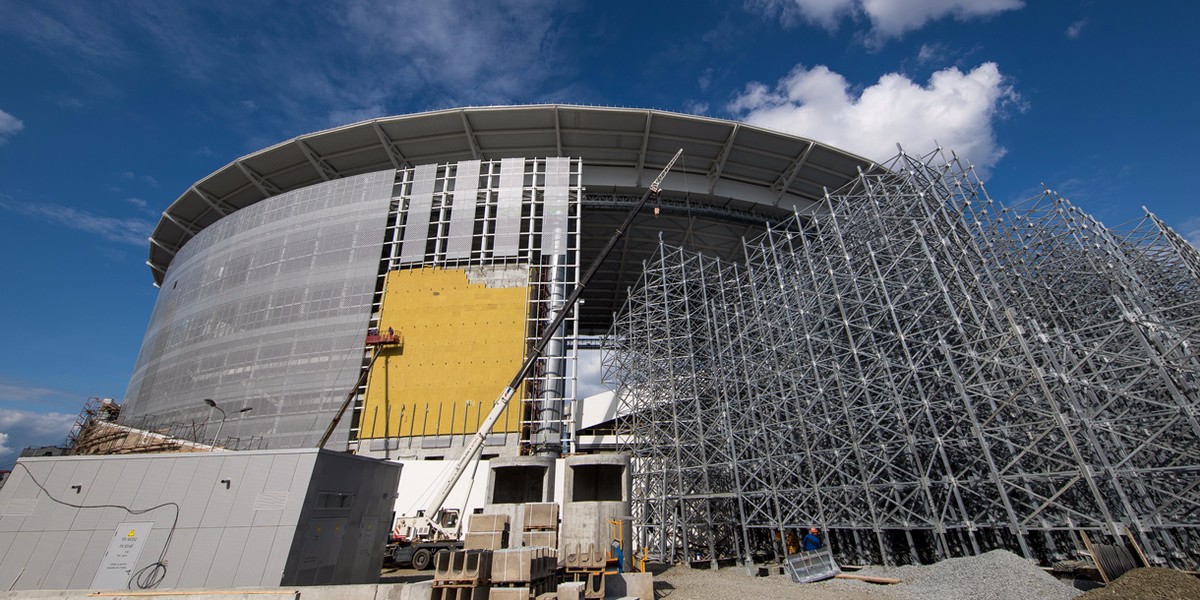 A Russian stadium had to add enormous bleachers for the World Cup — and it looks frightening