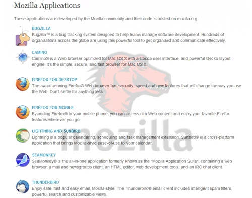 Mozilla to nie tylko Firefox. To także szereg różnych mniej lub bardziej znanych aplikacji. Łączy je jedno - licencja MPL. Co ważne, wszystkie są za darmo