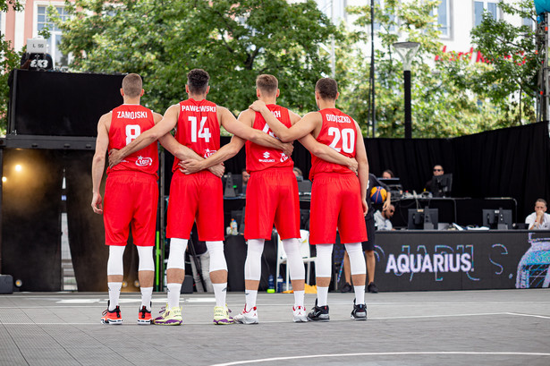Zawodnicy reprezentacji Polski podczas mistrzostw świata w koszykówce 3x3 w Antwerpii