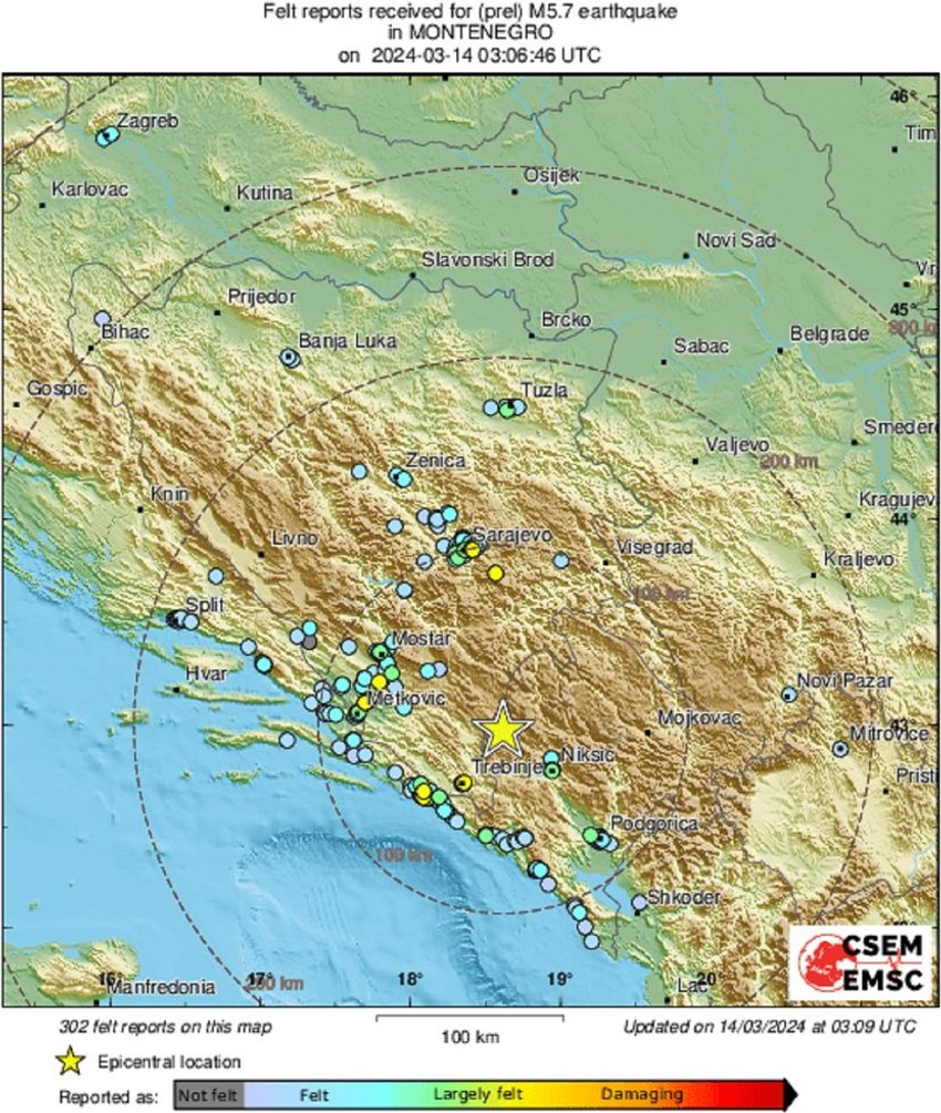 Zemljotres pogodio Crnu Goru