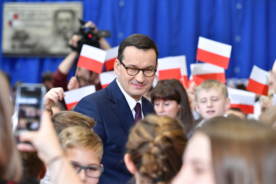 Mateusz Morawiecki w szkole w Radzyminie