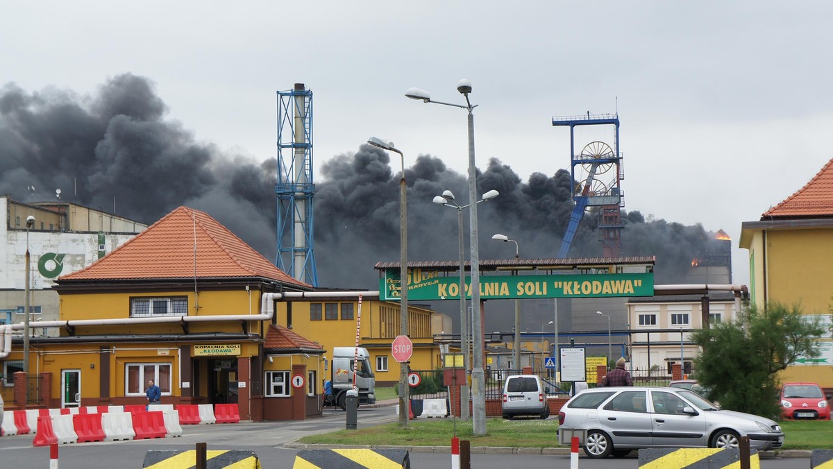 Pożar w Kopalni Soli w Kłodawie (powiat kolski, woj. wielkoplskie), fot. Daj znać