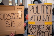 Protest antyszczepionkowców w Białymstoku w styczniu 2022 roku