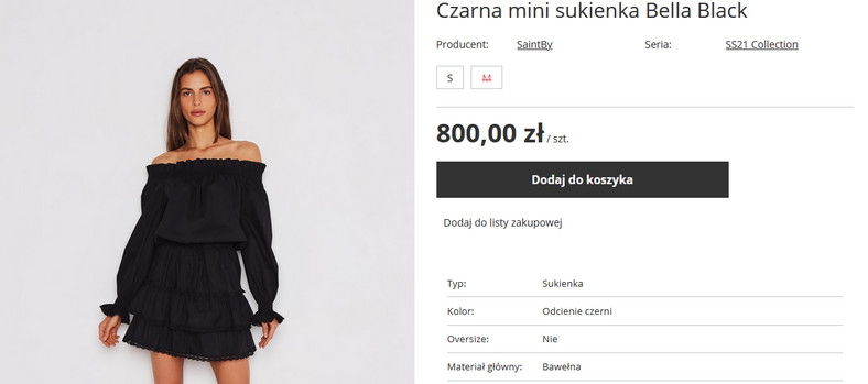 Czarna mini sukienka