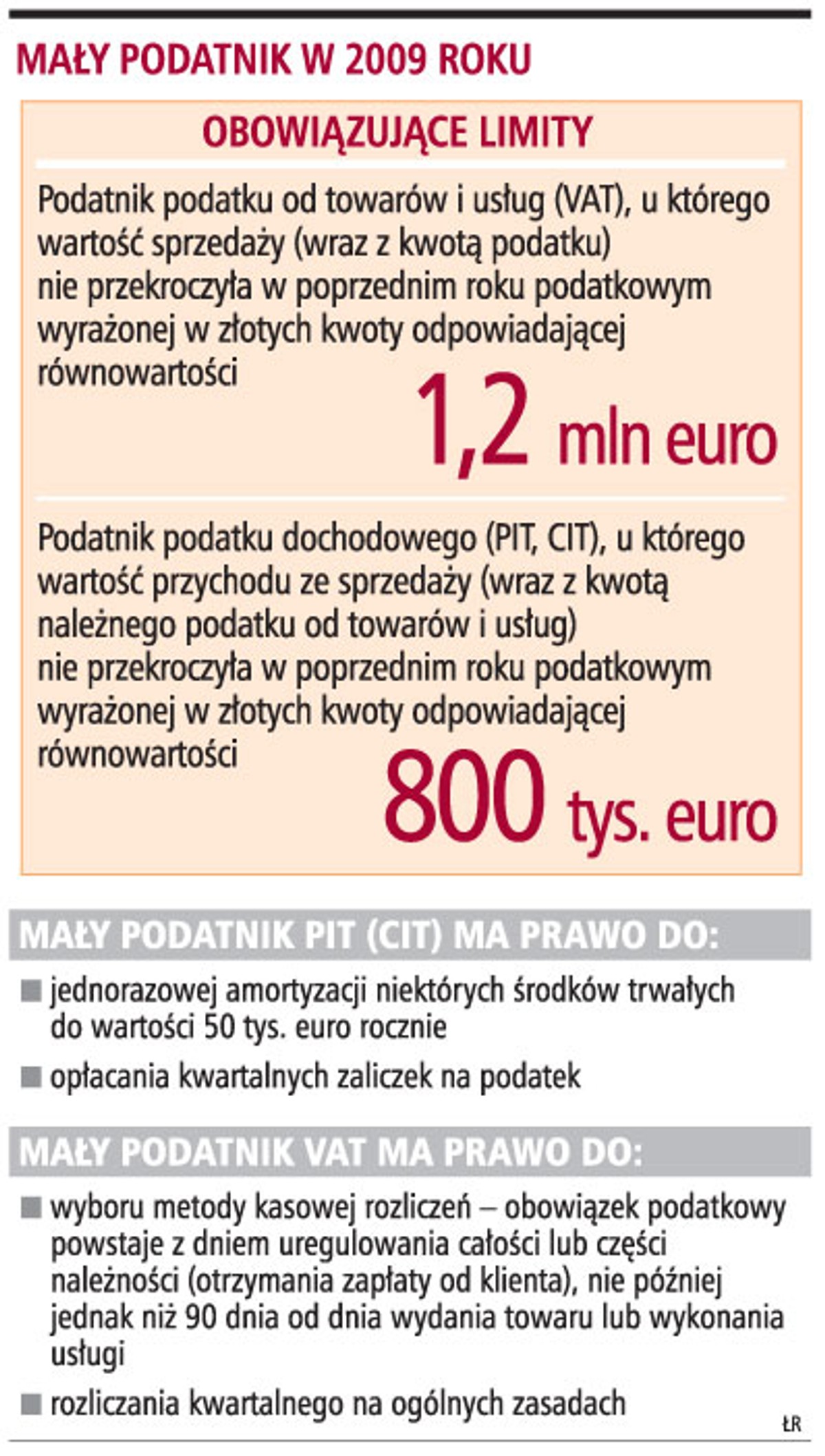 Mały podatnik w 2009 roku