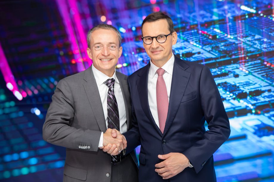 Pat Gelsinger i premier Mateusz Morawiecki.