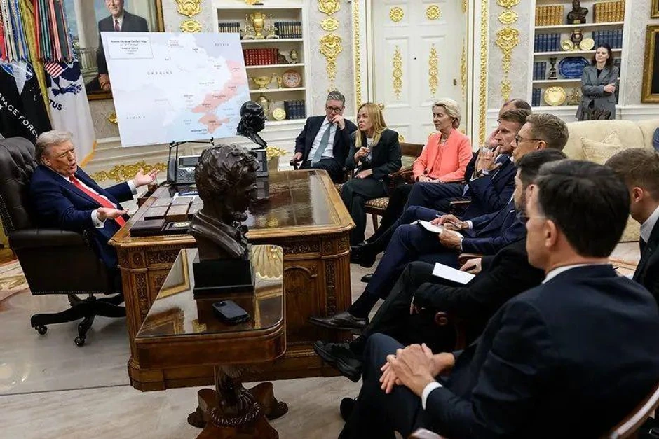 Originalna fotografija razgovora Trampa i evropskih lidera u Beloj kući avgusta 2025. | Foto: flickr/ White House