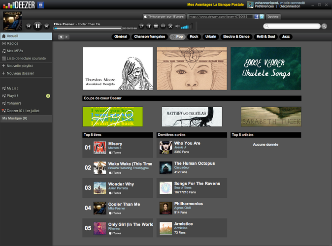 Powstały w 2007 roku we Francji muzyczny serwis Deezer działa na podobnych zasadach jak Spotify i jest dostosowany do najważniejszego światowego oprogramowania operacyjnego. Serwis umożliwia tworzenie własnych playlist spośród ponad 20 milionów tytułów. Deezer był dostępny w 2013 roku w 182 krajach. W Polsce Deezer dostępny jest w wersji bezpłatnej i komercyjnej. Serwis jest dostępny na wielu rodzajach urządzeń; komputerze, telefonie komórkowym,  telewizorze oraz tablecie.