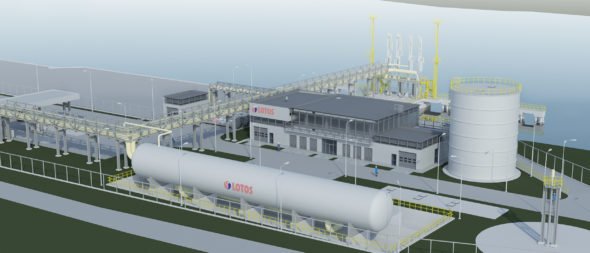 Wizualizacja projektu LNG małej skali w Gdańsku.Grafika: Grupa Lotos