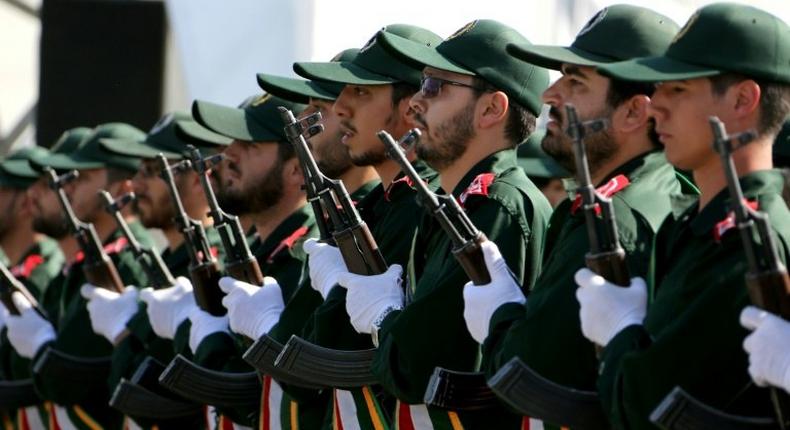 Soldiers from Iran's elite Revolutionary Guard