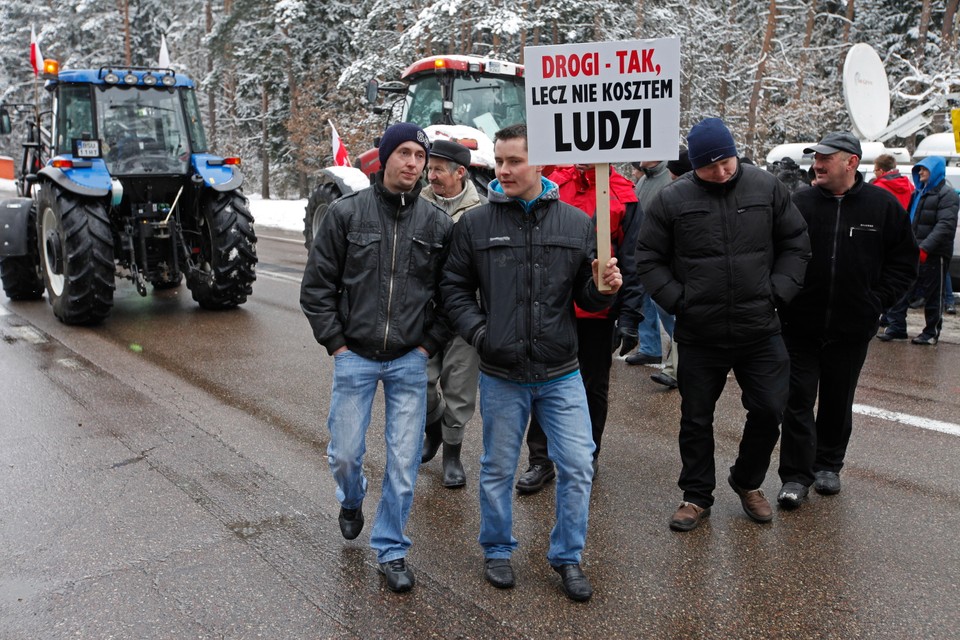 Rozpoczęła się blokada krajowej "ósemki" prowadzącej na Litwę