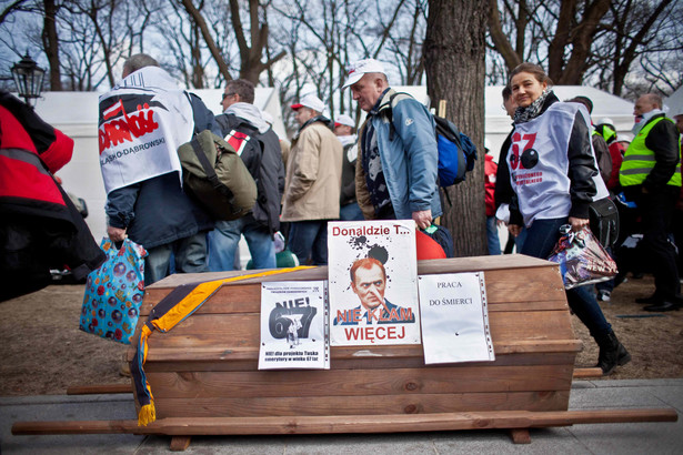 Marcowy protest "Solidarności" przeciwko reformie emerytalnej