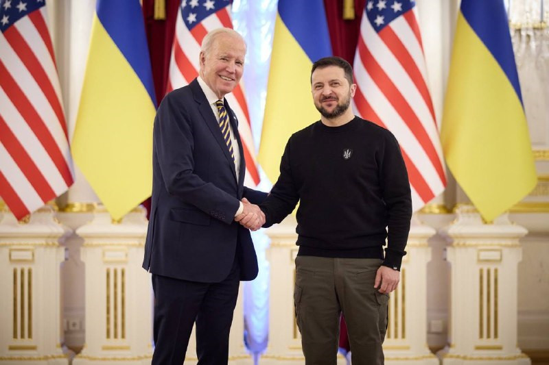 Wołodymyr Zełenski i Joe Biden 20.02.2023 r.