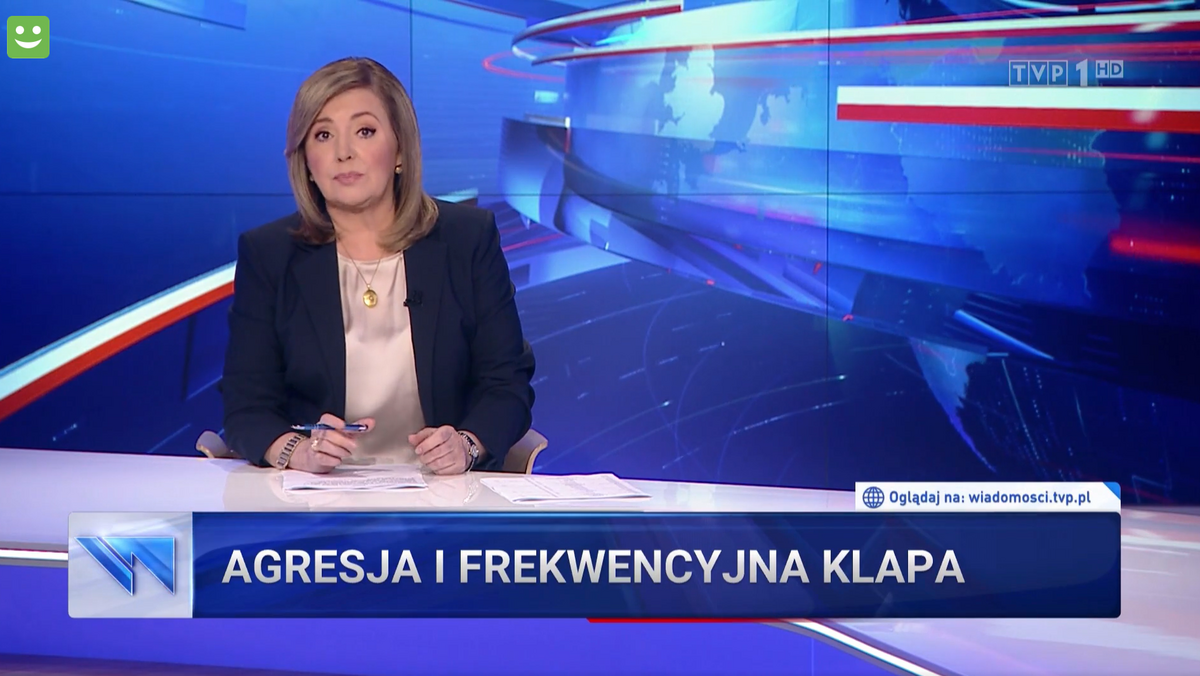 Kadr z wydania Wiadomości TVP z 1 października 2023 r.