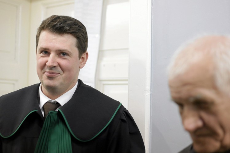 Mecenas Piotr Wojtaszak obronca Feliksa Meszki podczas rozprawy sadowej