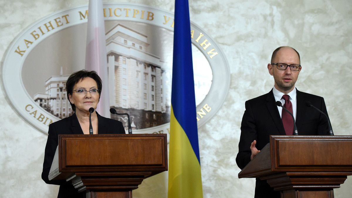 Premier Polski Ewa Kopacz i premier Ukrainy Arsenij Jaceniuk