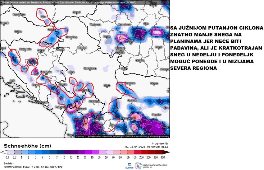 U nedelju za Uskrs i u ponedeljak očekuje se kratkotrajan sneg