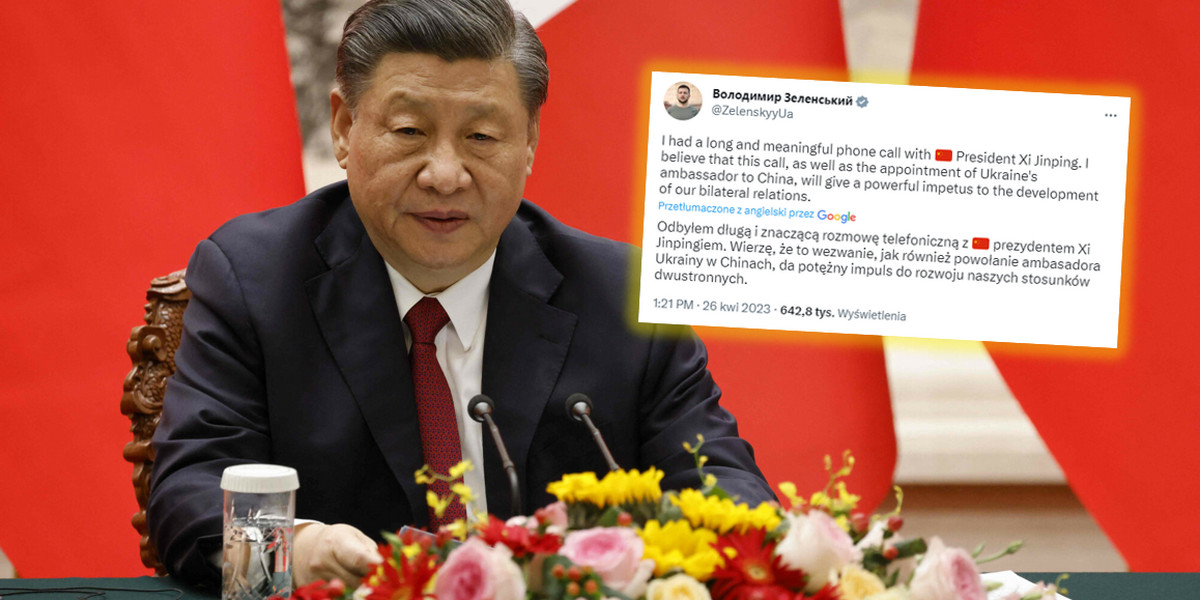 Przywódca Chin Xi Jinping odbył rozmowę telefoniczną z prezydentem Ukrainy Wołodymyrem Zełenskim.