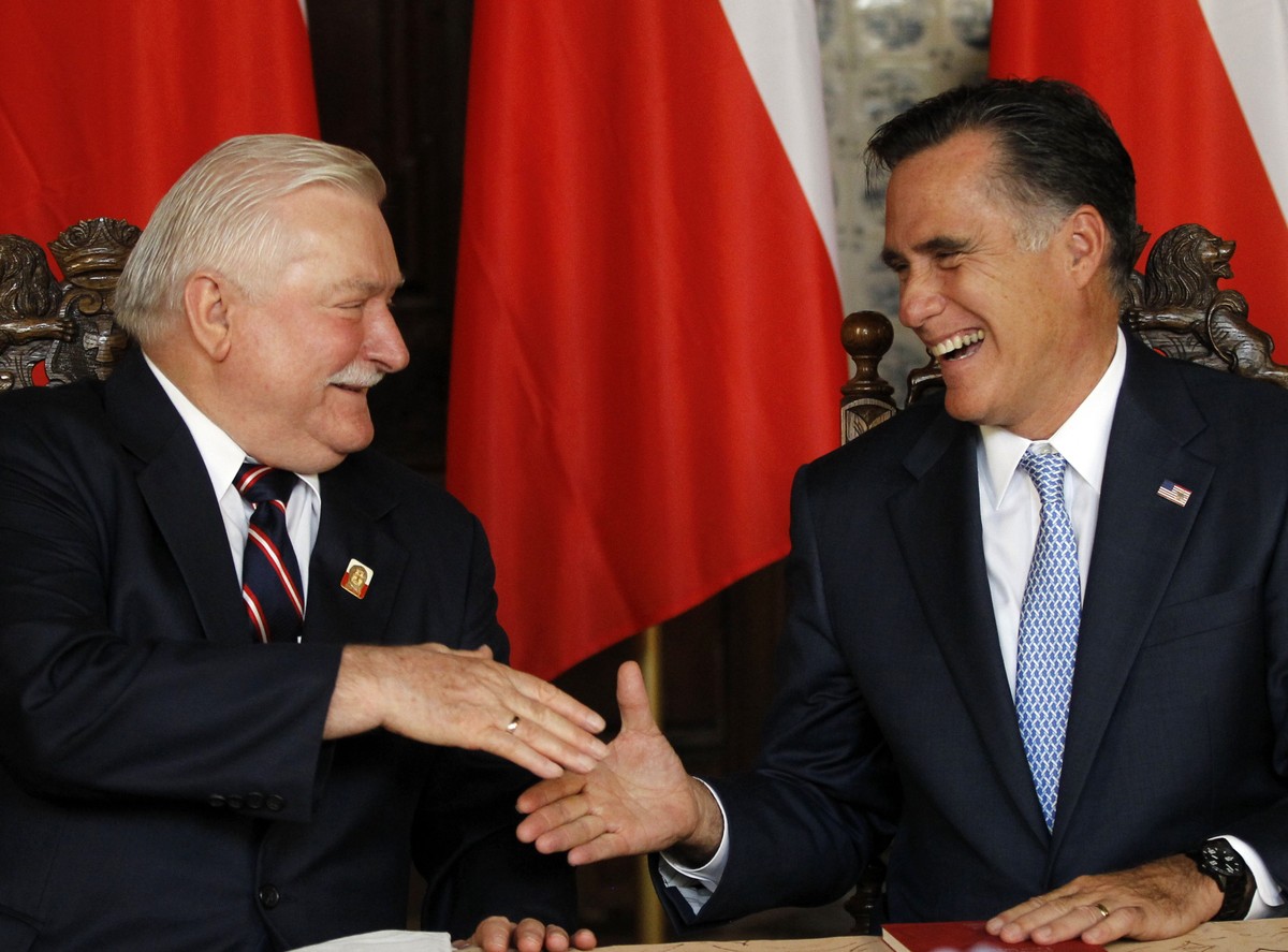 Lech Wałęsa Mitt Romney