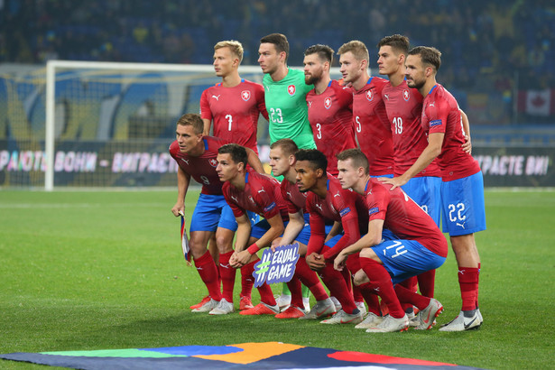 Reprezentacja Czech podczas meczu z Ukrainą w Charkowie w 2018 roku