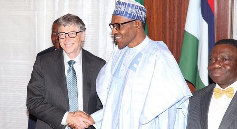 Bill Gates meets President Muhammadu Buhari on January 20, 2016