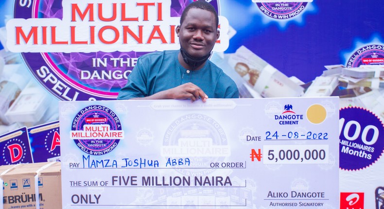 Mamza Joshua Abba, winner of N5 million (Abuja)