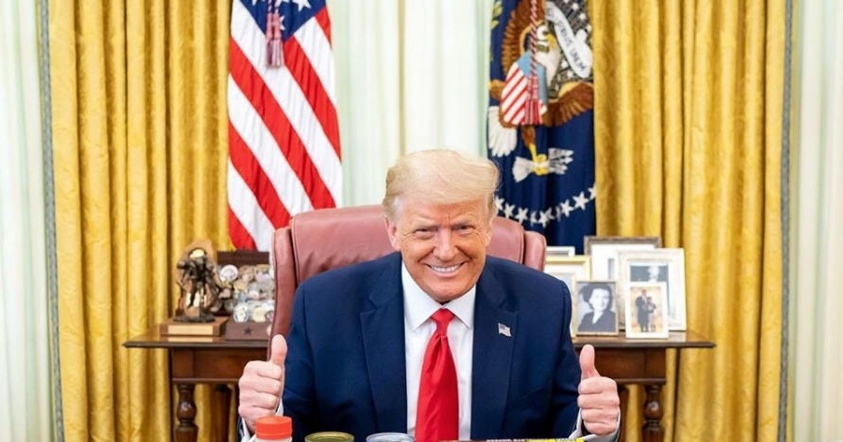 Trump posts photo of himself grinning alongside Goya products in the