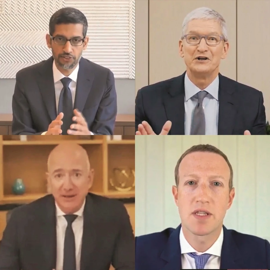 Sundar Pichai, Tim Cook, Jeff Bezos i Mark Zuckerberg. Bezprecedensowe ściągnięcie – choć tylko zdalnie – do Waszyngtonu szefów Google, Apple, Amazona i Facebooka było wyraźnym sygnałem, że Kongres nie zamierza się kłaniać „cesarzom gospodarki internetowej”