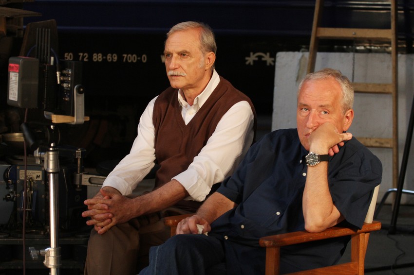 Lazar Ristovski i Miloš Radović na snimanju