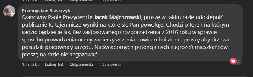 Kolejny z ukrytych komentarzy - dziennikarz Przemysław Błaszczyk