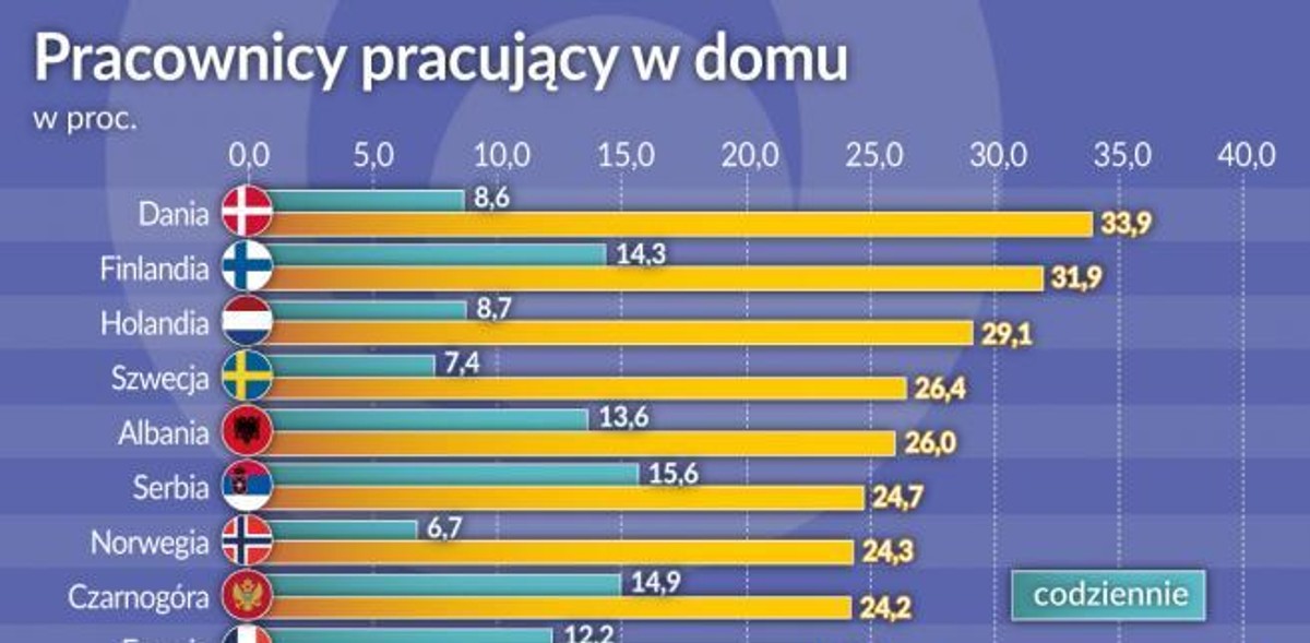 Pracownicy pracujący w domu (graf. Obserwator Finansowy)