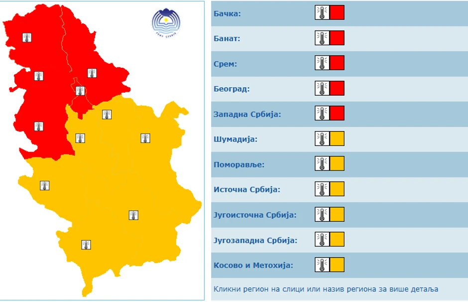 Crveni meteolarm 28juna u Srbiji