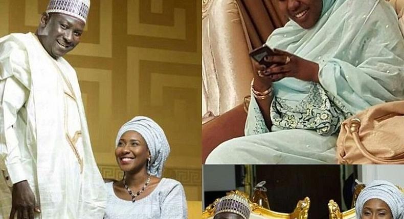 Malam Yaú Kumo and his new wife, Fatima Buhari