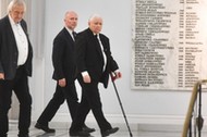 Wicemarszałek Sejmu Ryszard Terlecki i prezes PiS Jarosław Kaczyński w Sejmie