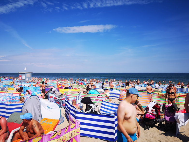 Plaża we Władysławowie, 26 lipca 2020