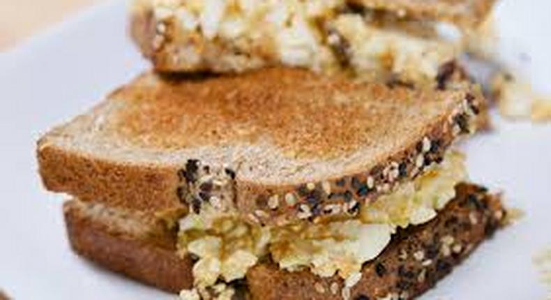 Post-workout egg salad sandwich.