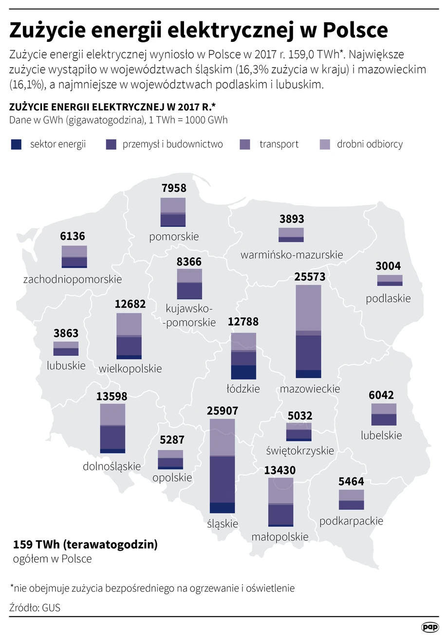 Zużycie energii elektrycznej w Polsce