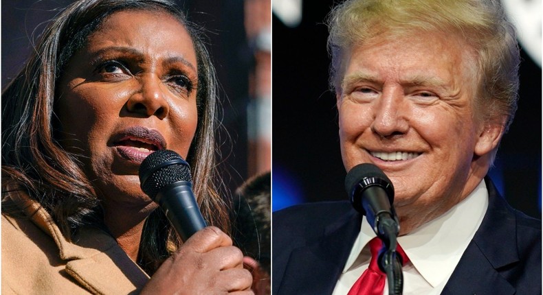 New York Attorney General Letitia James and Donald Trump