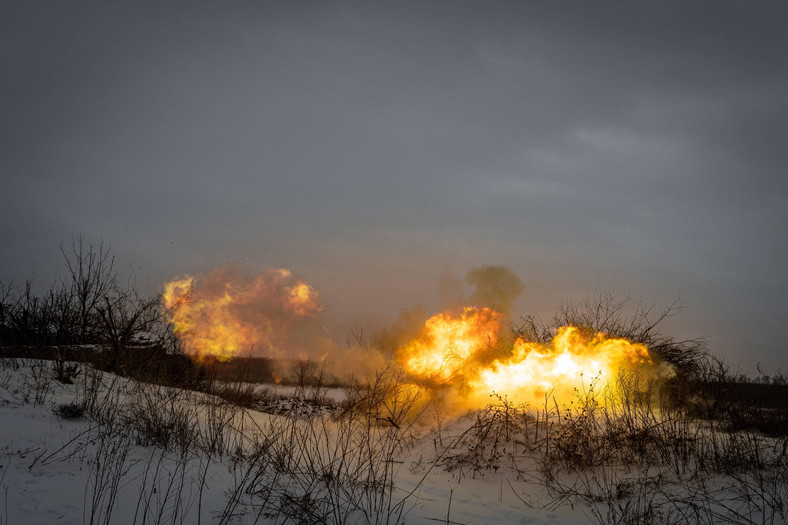 Ukraiński atak w Doniecku, styczeń 2024 r.