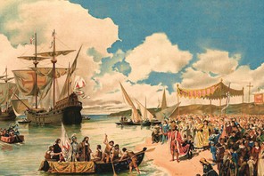 The departure of Vasco da Gama to India in 1497 Alfredo Roque Gameiro