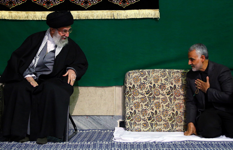 Najwyższy Przywódca Iranu ajatollah Ali Chamenei i gen. Kasem Sulejmani