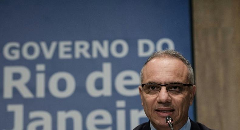 Roberto Sa, security chief for Rio de Janeiro state, speaks during a press conference at the Integrated Command and Control Center (CICC), in Rio de Janeiro, Brazil, on May 2, 2017