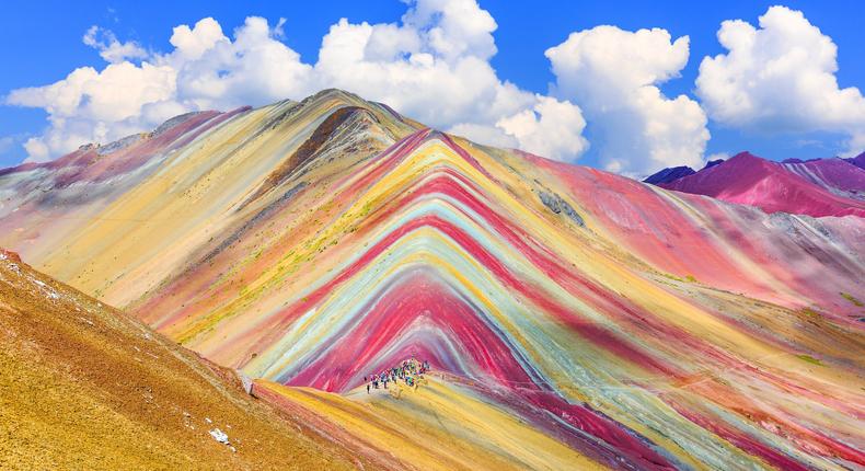 colorful rainbow mountain peru