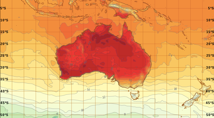Ausztrális hőtérképe