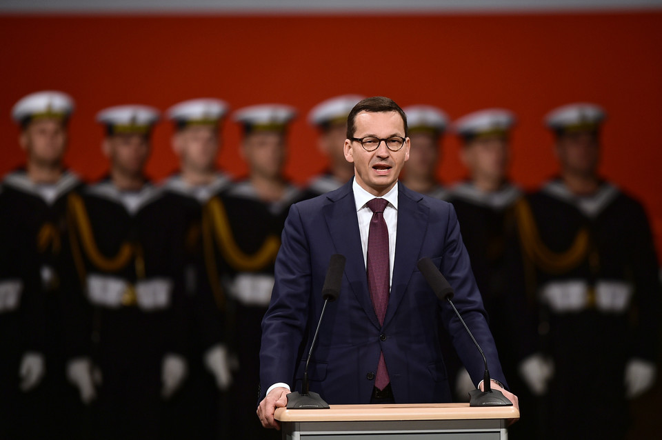 Premier podczas uroczystości na Westerplatte