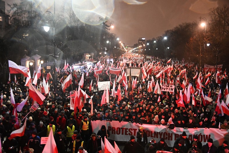 Protest w Warszawie 11 stycznia 2024 r.