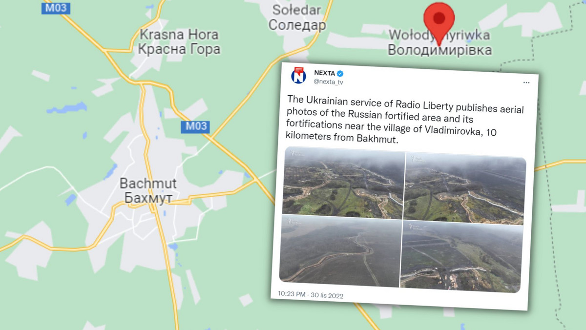 Rosjanie stawiają fortecę koło Bachmutu. Zdjęcia trafiły do sieci