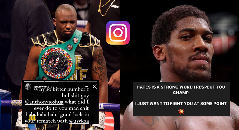 Dillian Whyte brands Anthony Joshua 'bitter' after 'hate' claim